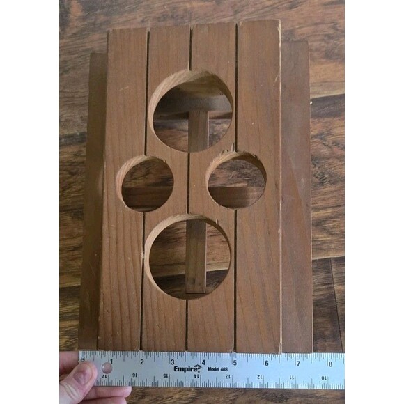 Vintage Redwood Picnic Table Condiments Holder For Picnics BBQ Parties Wooden - Picture 9 of 13